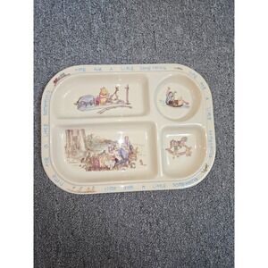 Vtg Winnie The Pooh Selandia Melamine Kids Tray "Time For A Little Something"